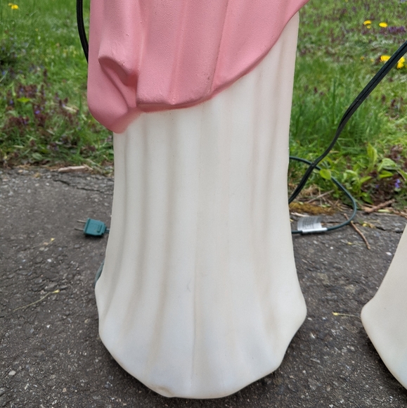 Vintage TPI Blow Mold Angels Choir With Horn/Trumpet pink dress WORKING Lights - Picture 12 of 15